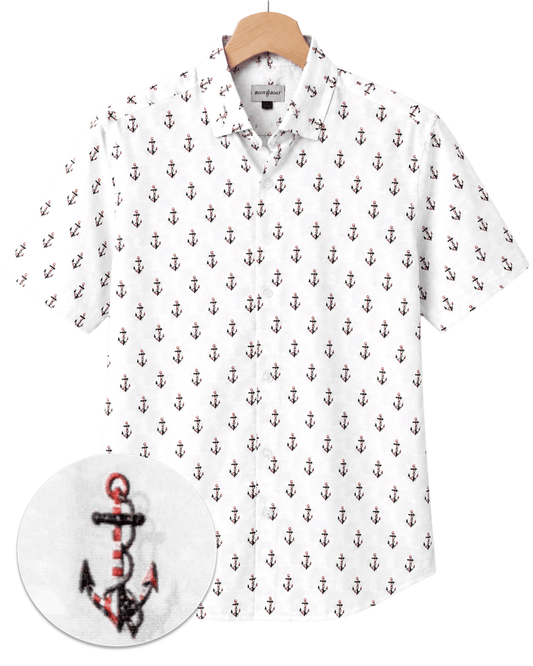 Anchors and Flags Woven Shirt - Buoy & Boat - Short Sleeve Woven - 