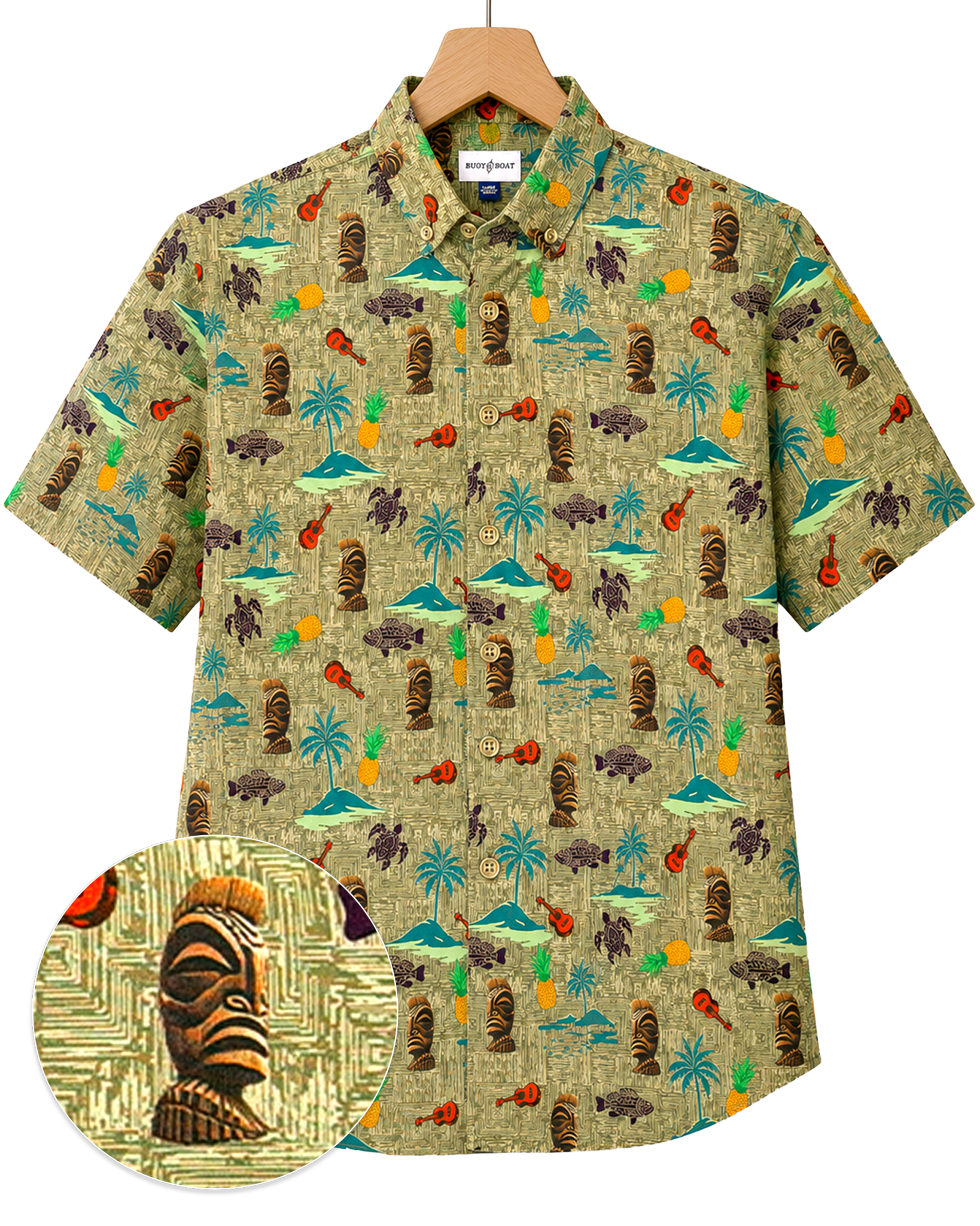 Isla Bonita Woven Shirt - Buoy & Boat - Short Sleeve Woven - Olive