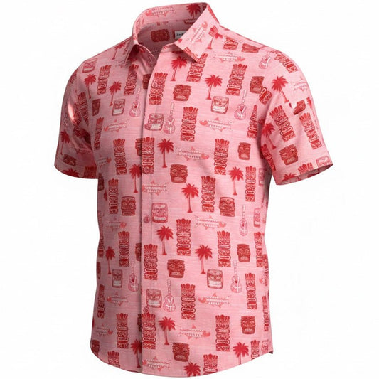 Red patterned shirt on a white background