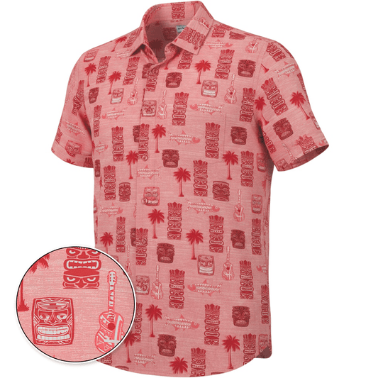 Tiki Totum Woven Shirt – Coral