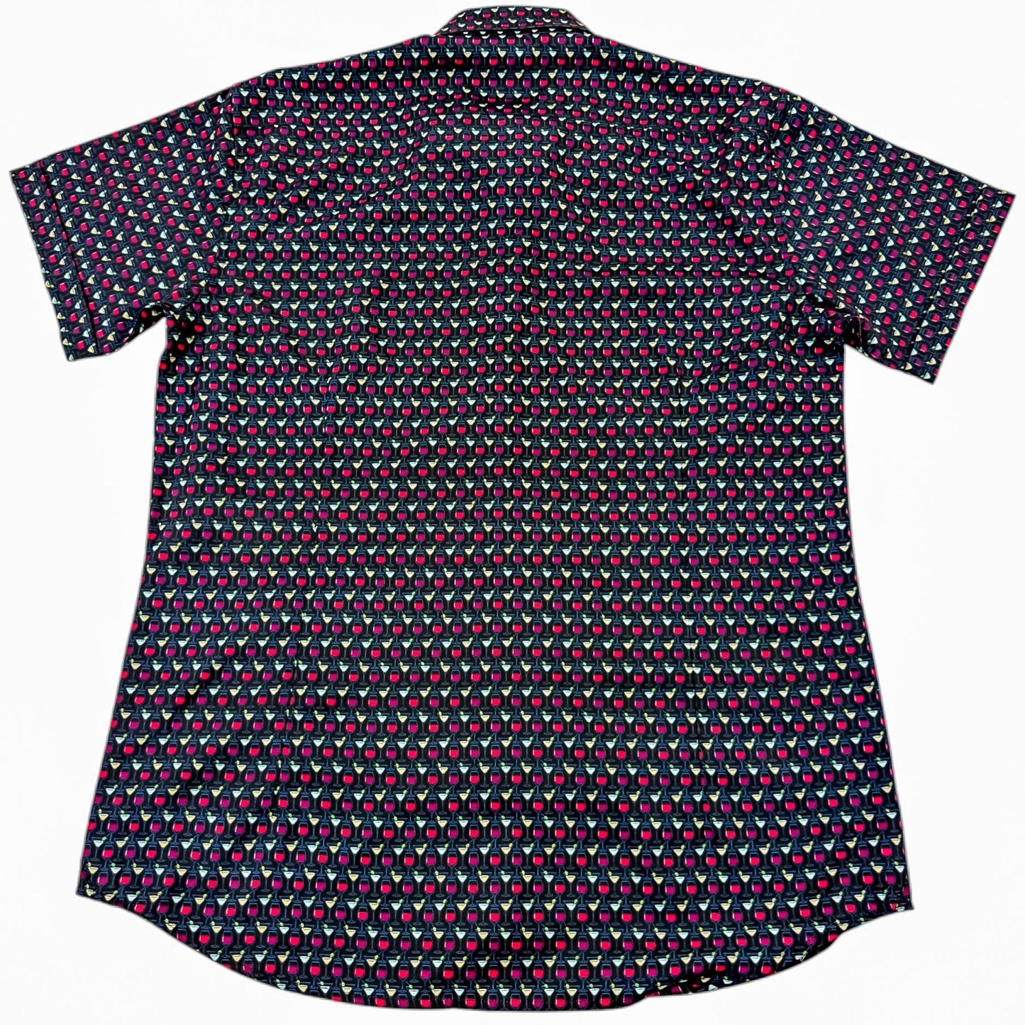 Short-sleeve shirt with a pattern on a white background