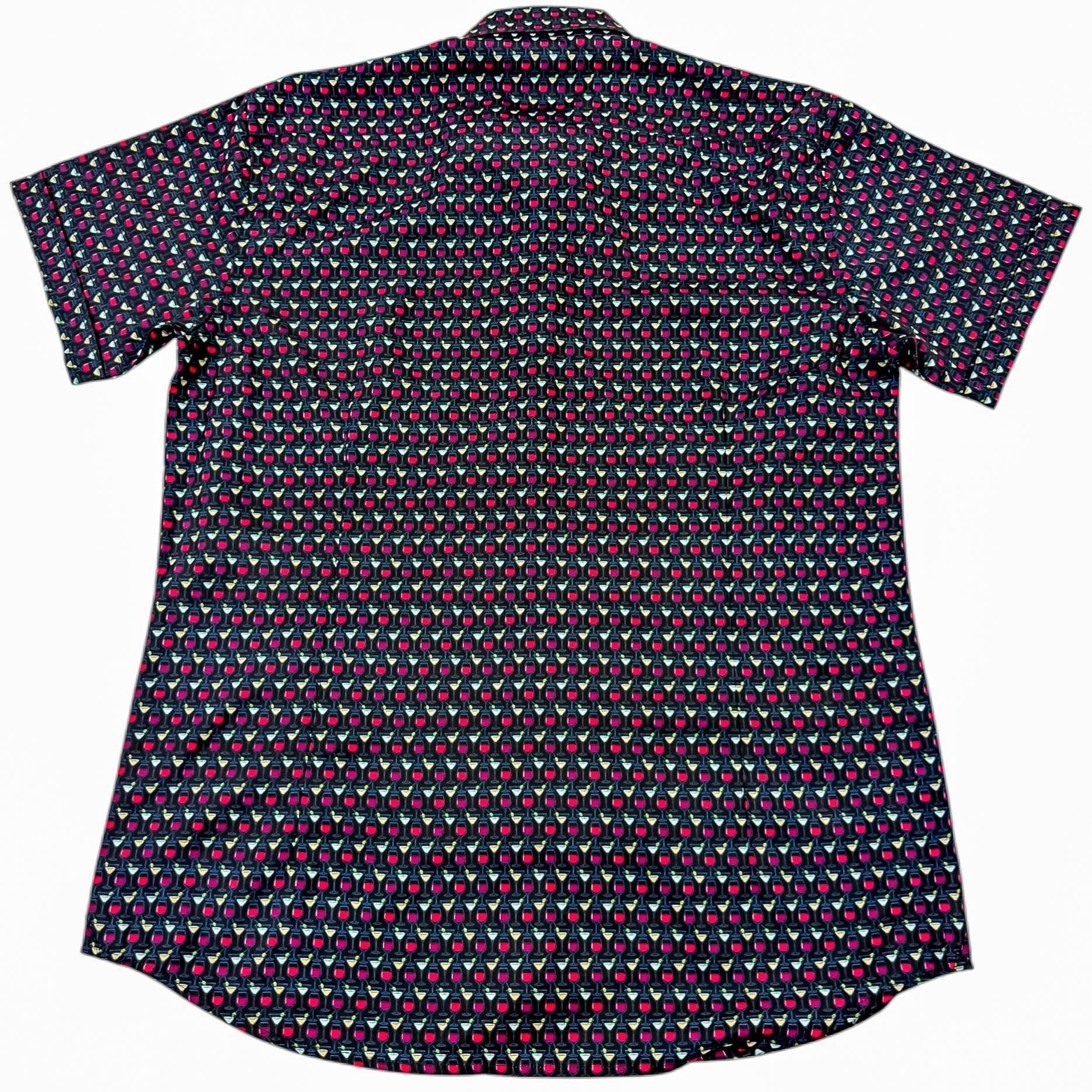 Short-sleeve shirt with a pattern on a white background