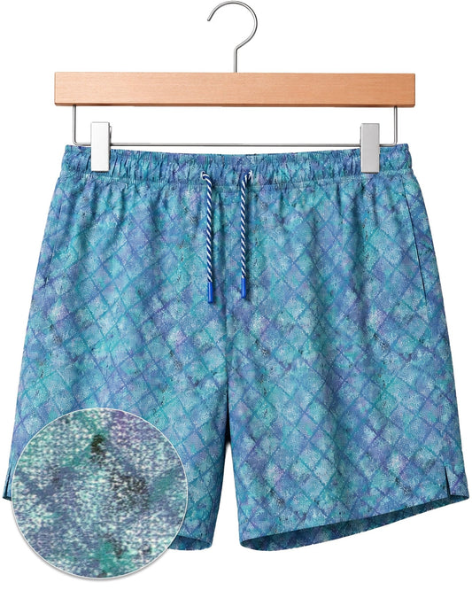 Oxford Diamonds Swim Trunks - Buoy & Boat - Swim Trunks - teal