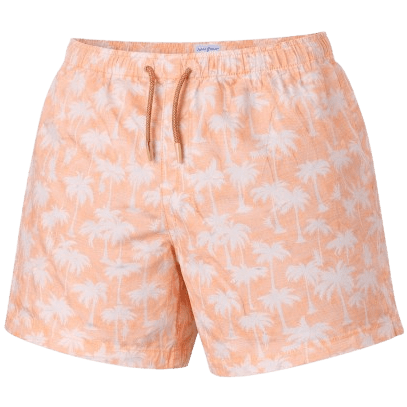Surf Palm Swim Trunks peach athletic fit quick dry front view