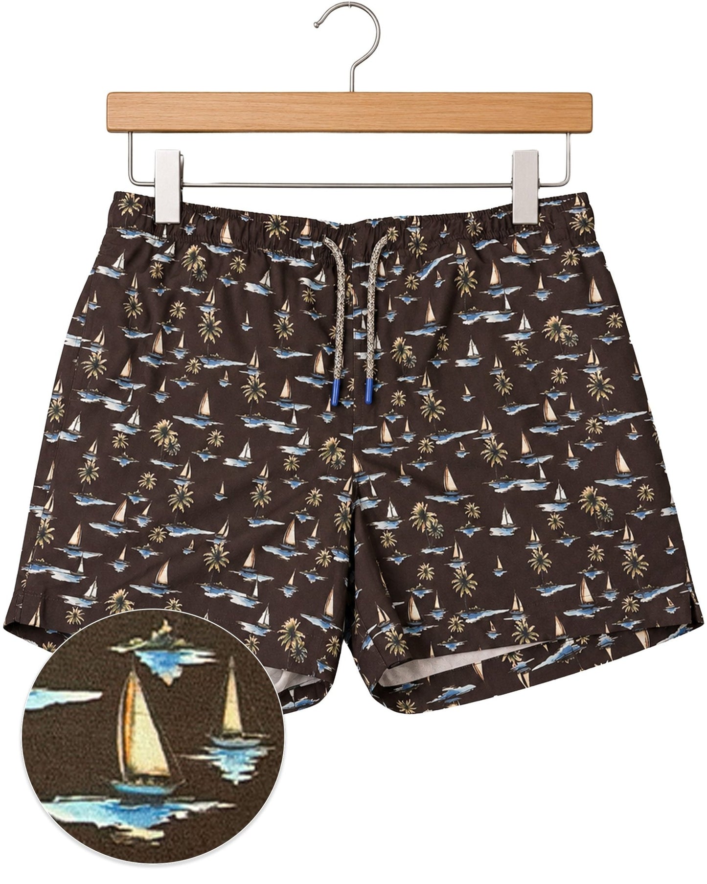 Sail Away Swim Trunks - Buoy & Boat - Swim Trunks - Black