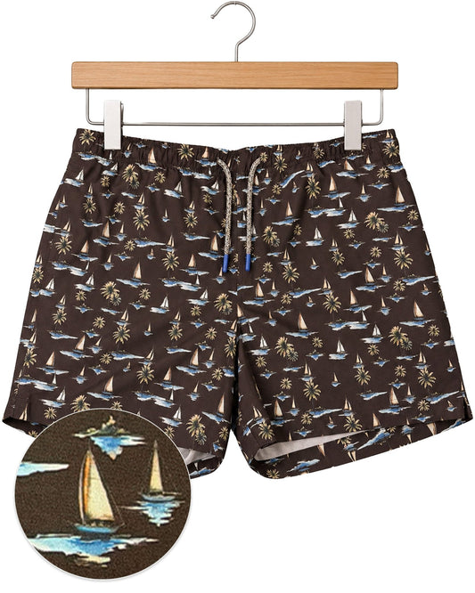Sail Away Swim Trunks - Buoy & Boat - Swim Trunks -