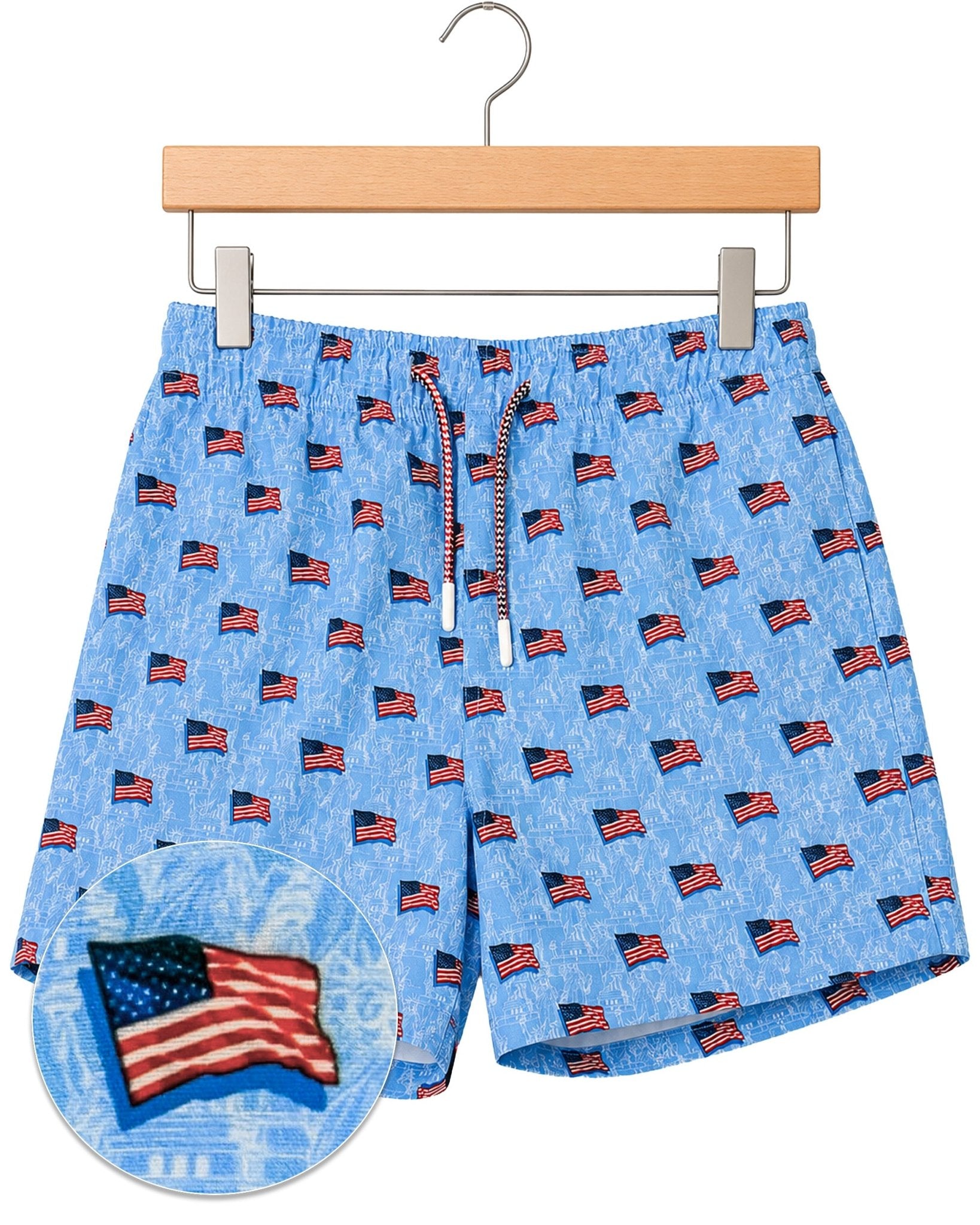 Liberty Flag Swim Trunks - Buoy & Boat - Swim Trunks - Blue