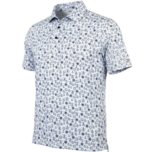 Nautical Printed Polo - White/Blue
