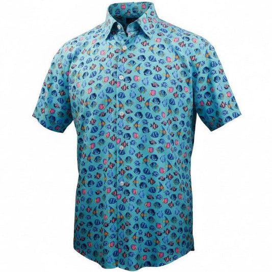 Exotic Fished Woven Shirt - Aqua