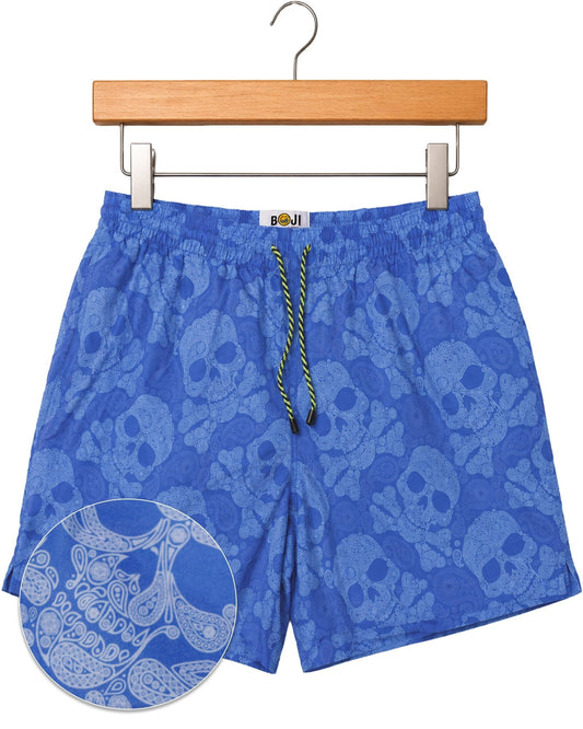 Paisley Skull Swim Trunks - Blue - Buoy & Boat - Swim Trunks - Blue