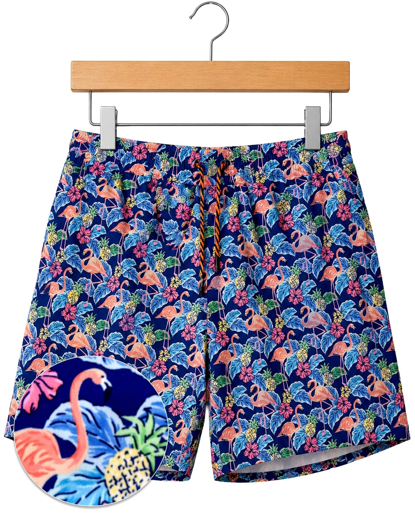 Flamingo Flower Swim Trunks - Buoy & Boat - Swim Trunks - Navy
