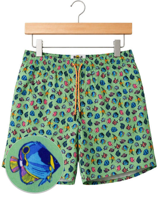 Exotic Fished Swim Trunks - Green - Buoy & Boat - Swim Trunks - Green
