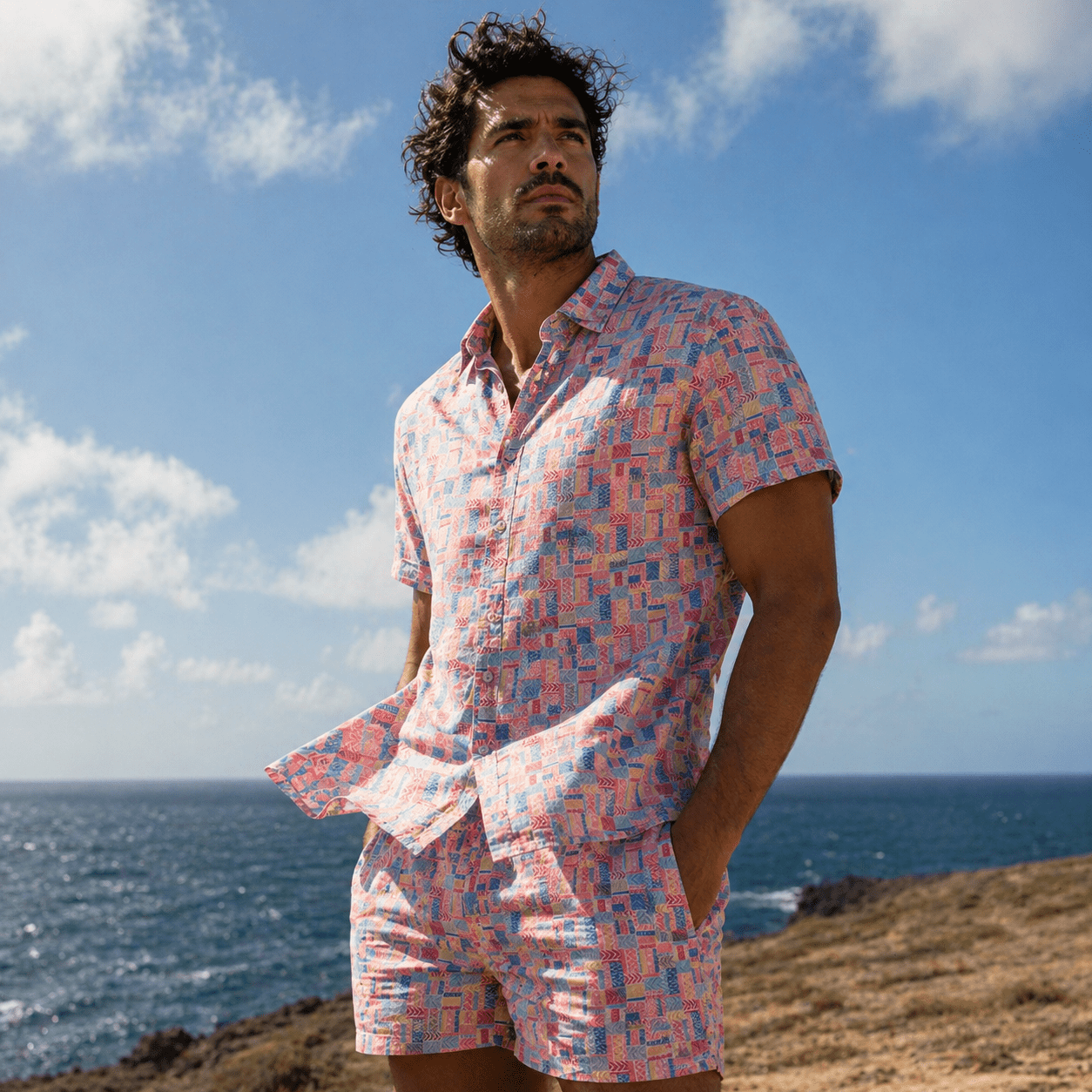 Bluestone Tiles Woven Shirt - Buoy & Boat - Short Sleeve Woven - Multicolor