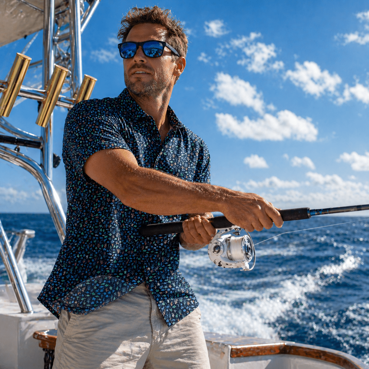 Marine Life Woven Shirt - Buoy & Boat - Short Sleeve Woven - Navy