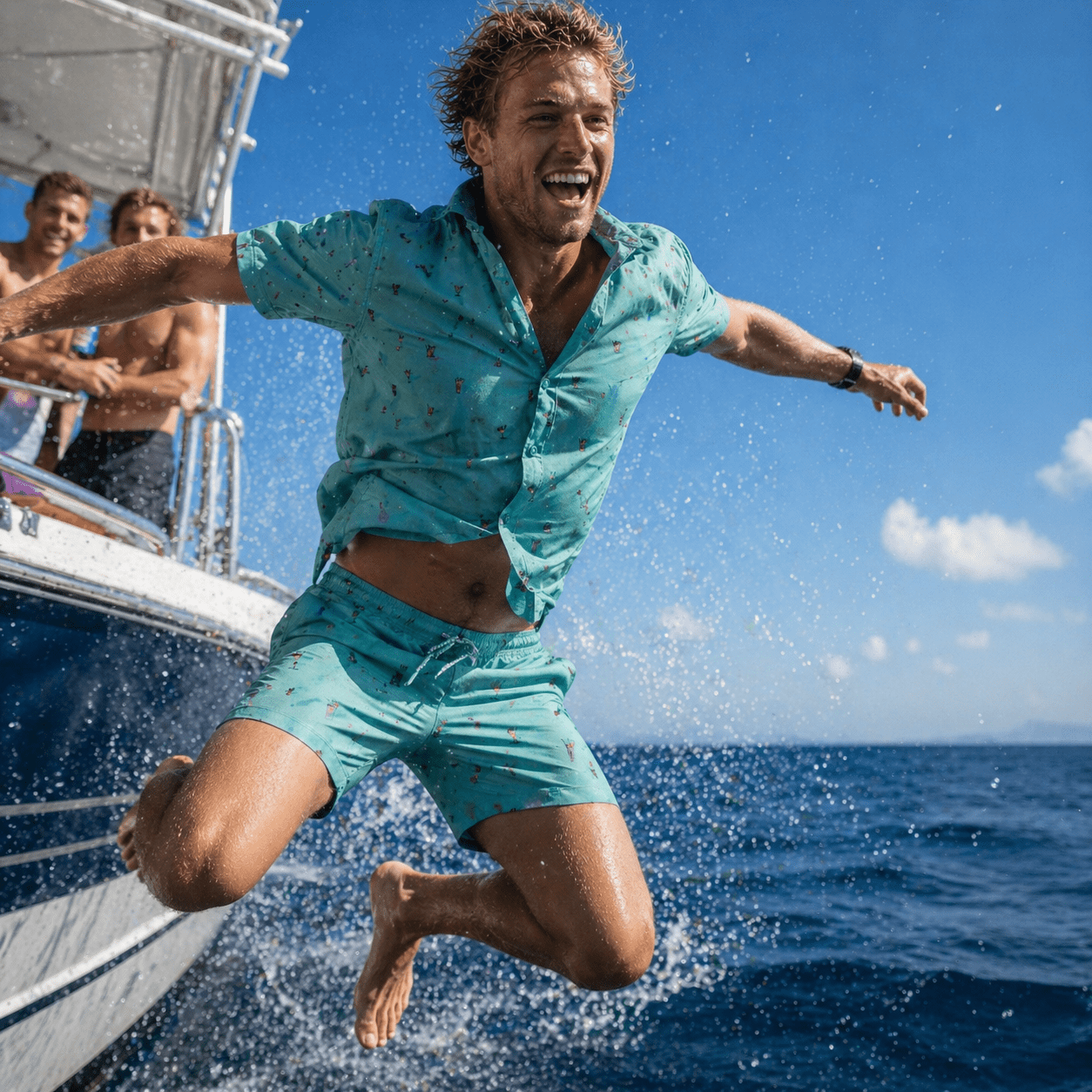 Cocktail Hour Woven Shirt - Buoy & Boat - Short Sleeve Woven - Mint