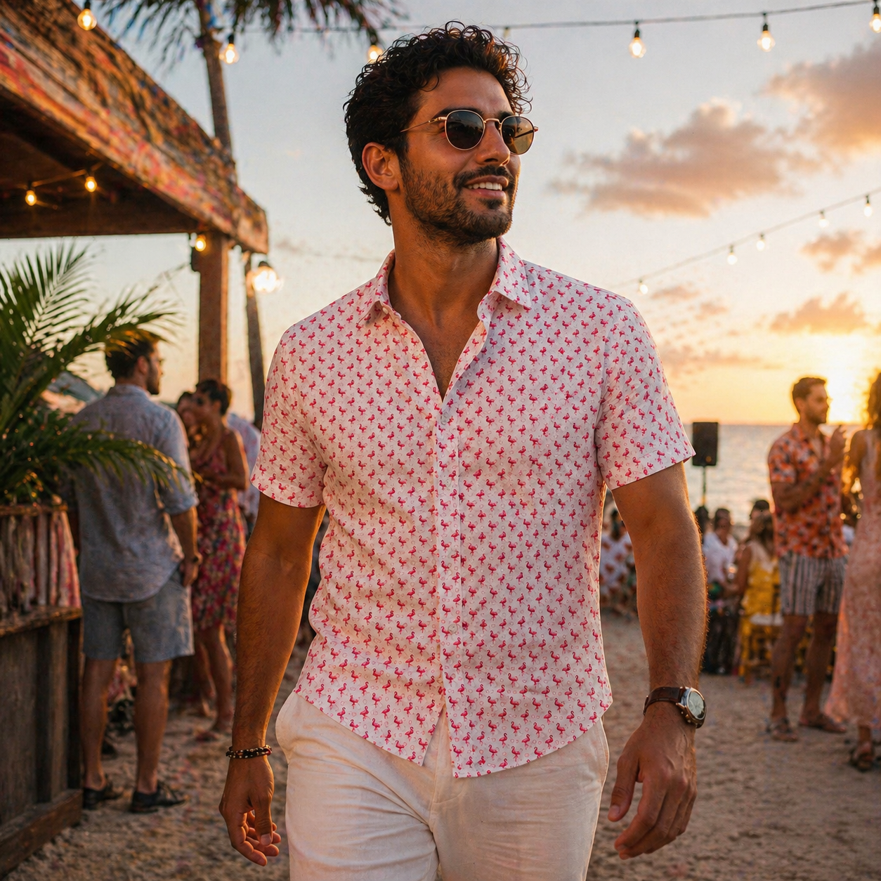 Flamingo Woven Shirt - Buoy & Boat - Short Sleeve Woven - 