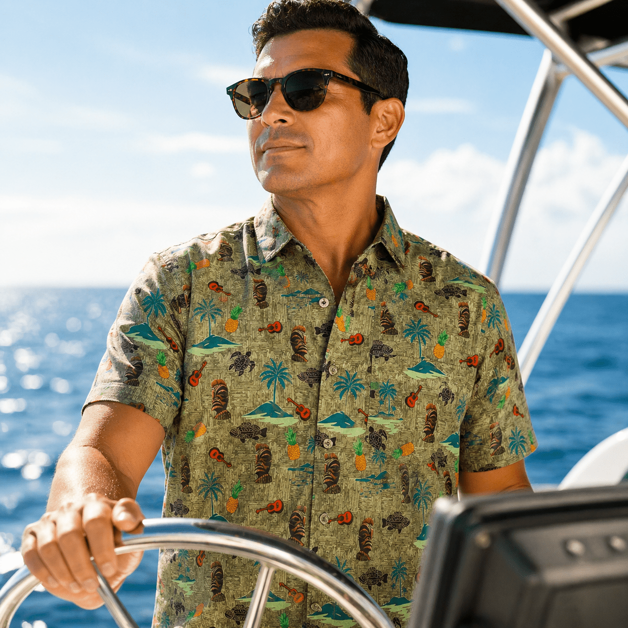 Isla Bonita Woven Shirt - Buoy & Boat - Short Sleeve Woven - Olive