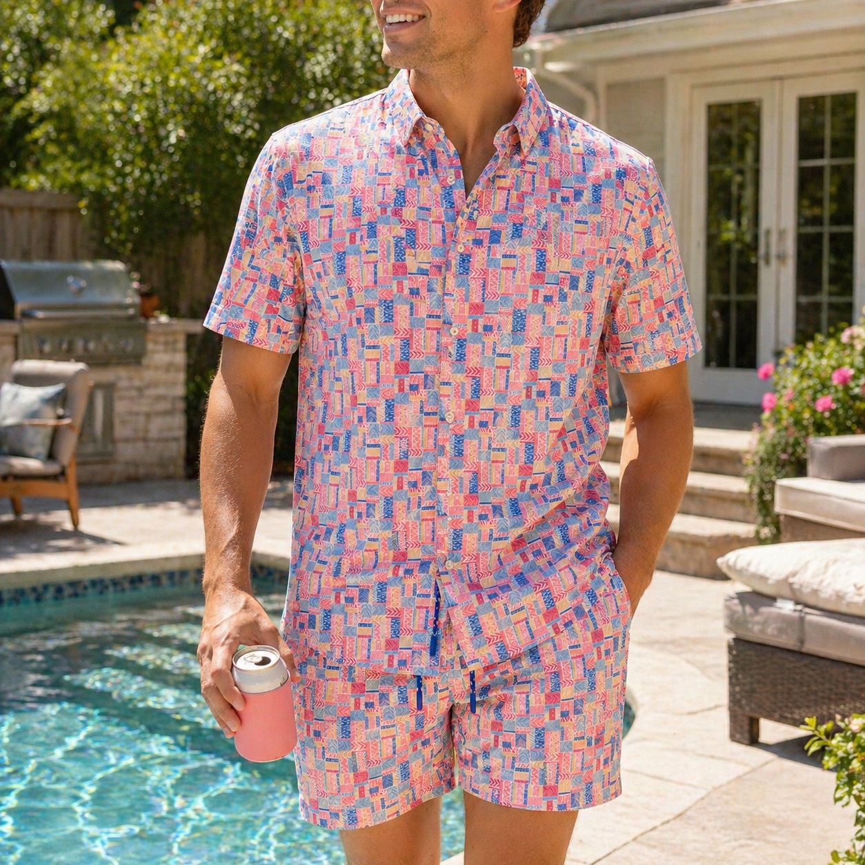 Bluestone Tiles Woven Shirt - Buoy & Boat - Short Sleeve Woven - Multicolor
