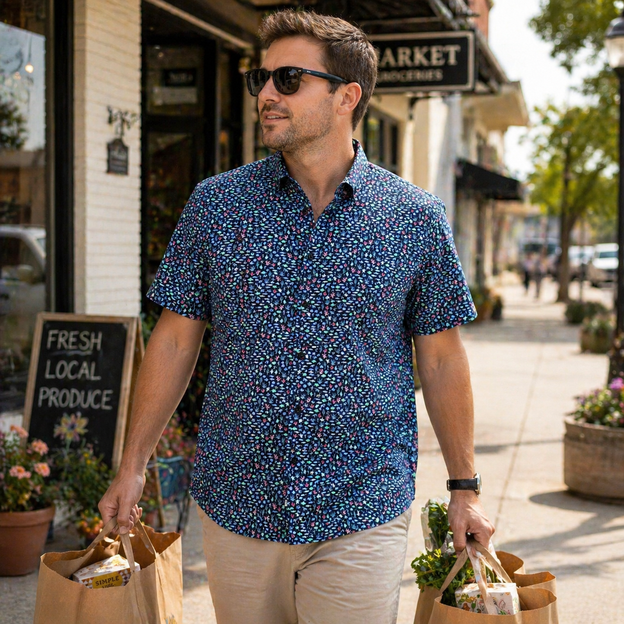 Marine Life Woven Shirt - Buoy & Boat - Short Sleeve Woven - Navy