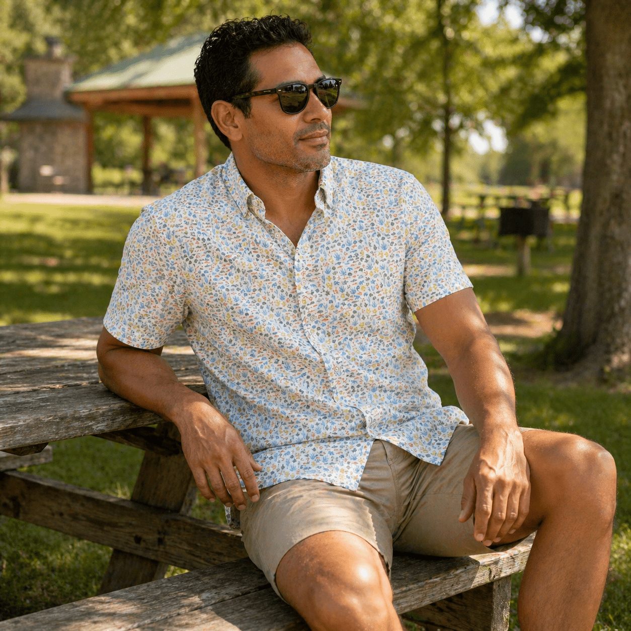 Marine Life Woven Shirt - Buoy & Boat - Short Sleeve Woven - White