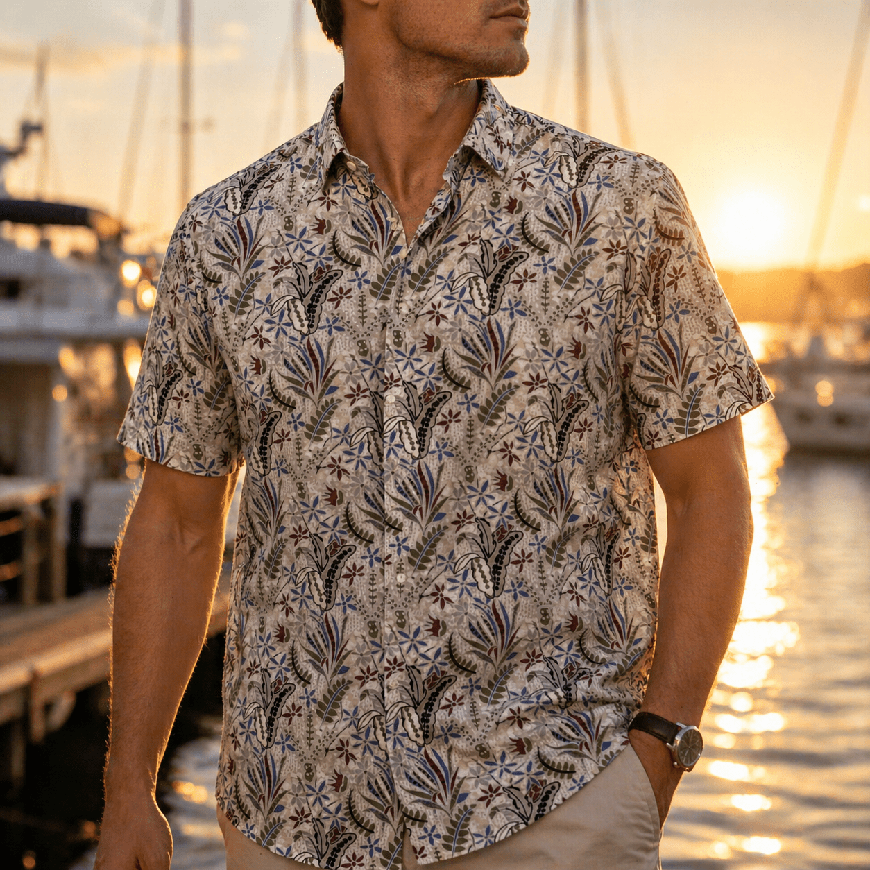 Tropical Floral Woven Shirt - Buoy & Boat - Short Sleeve Woven - 