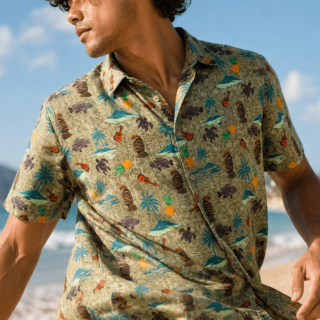 Isla Bonita Woven Shirt - Buoy & Boat - Short Sleeve Woven - Olive