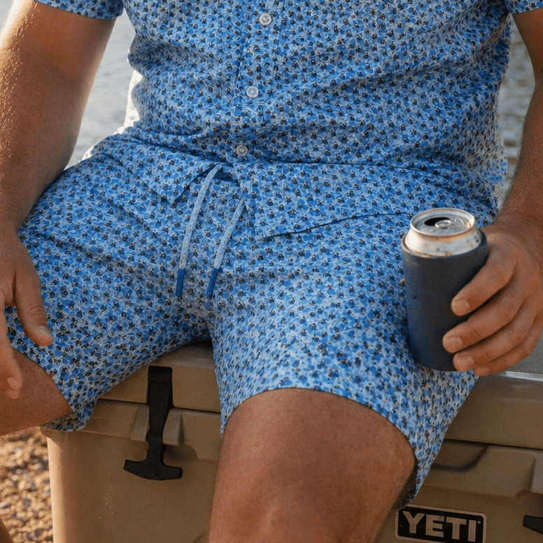 Water Skulls Swim Trunks - Buoy & Boat - Swim Trunks - Blue
