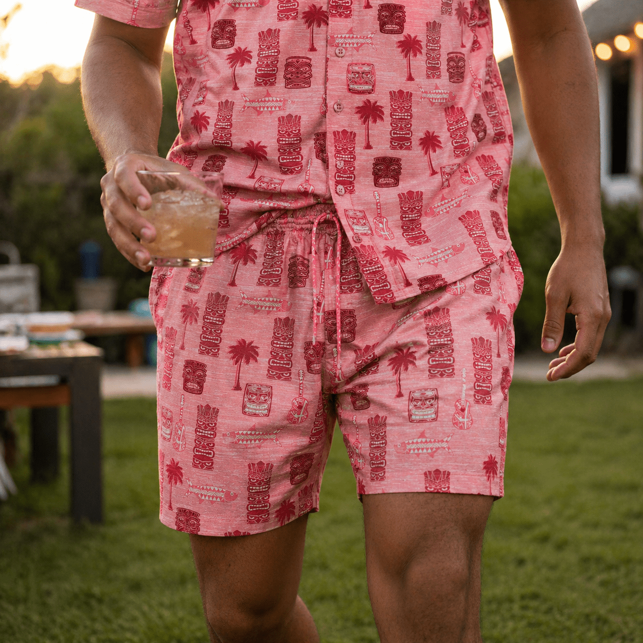 Tiki Totum Swim Trunks - Buoy & Boat - Swim Trunks - Coral