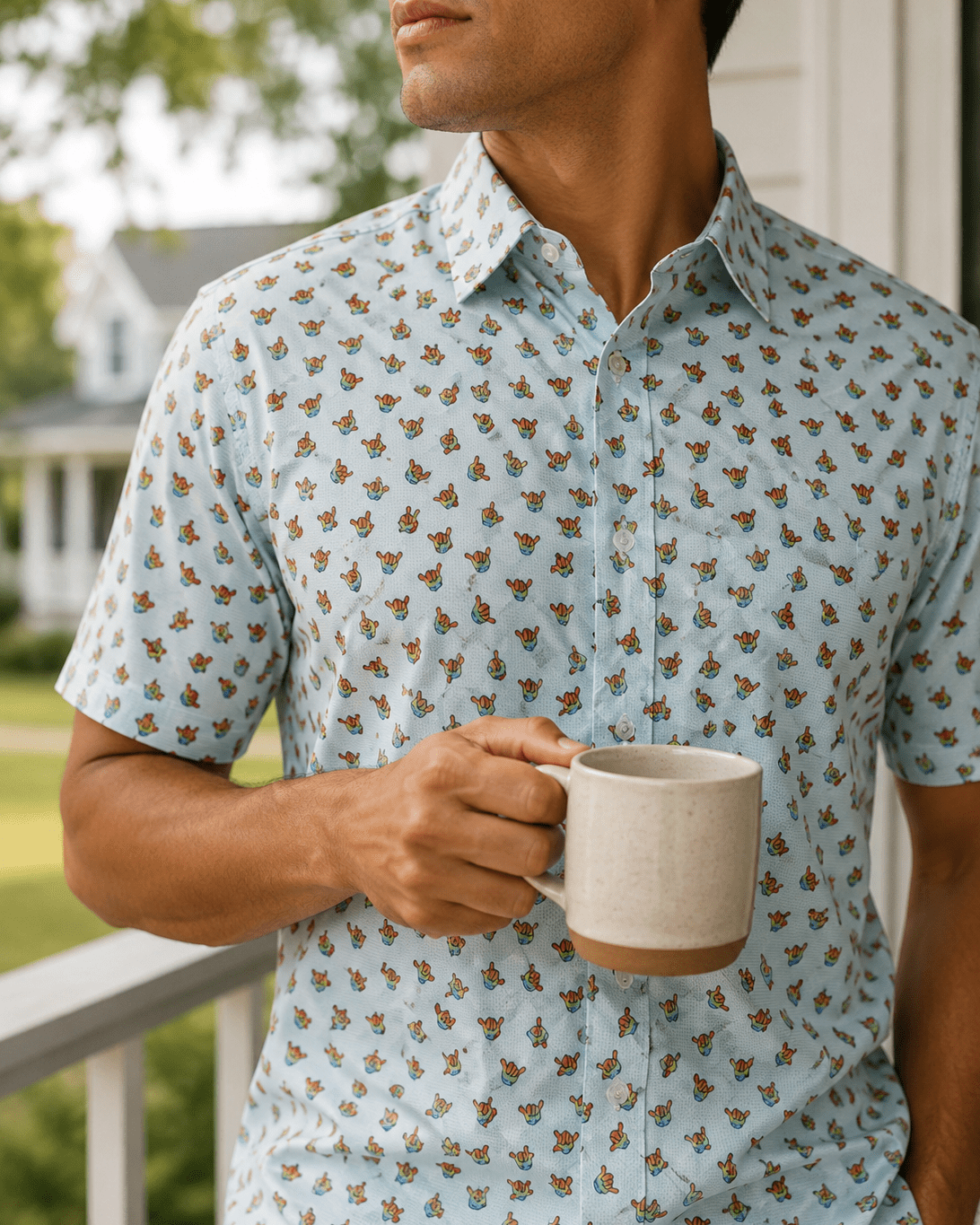 Hang Loose Woven Shirt - Aqua - Buoy & Boat - Short Sleeve Performance Button Down - Aqua
