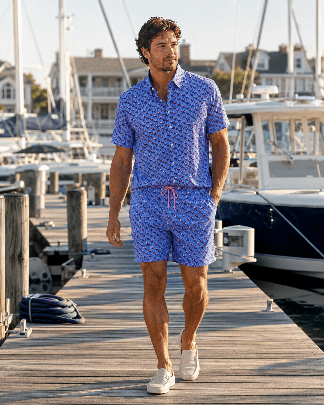 Flamingo Flock Swim Trunks - Blue - Buoy & Boat - Swim Trunks - Blue