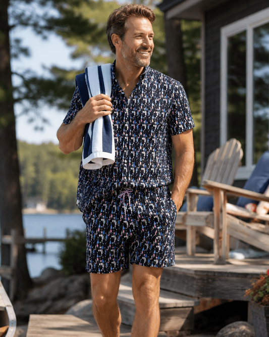 Bottles and Glasses Cabana Set - Black - Buoy & Boat - Cabana Set - S