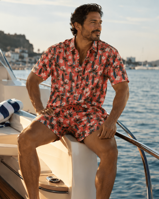 Tropical Surf Cabana Set - Coral - Buoy & Boat - Cabana Set - M