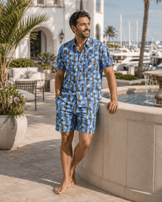 Tropical Surf Swim Trunks - Blue - Buoy & Boat - Swim Trunks - Blue