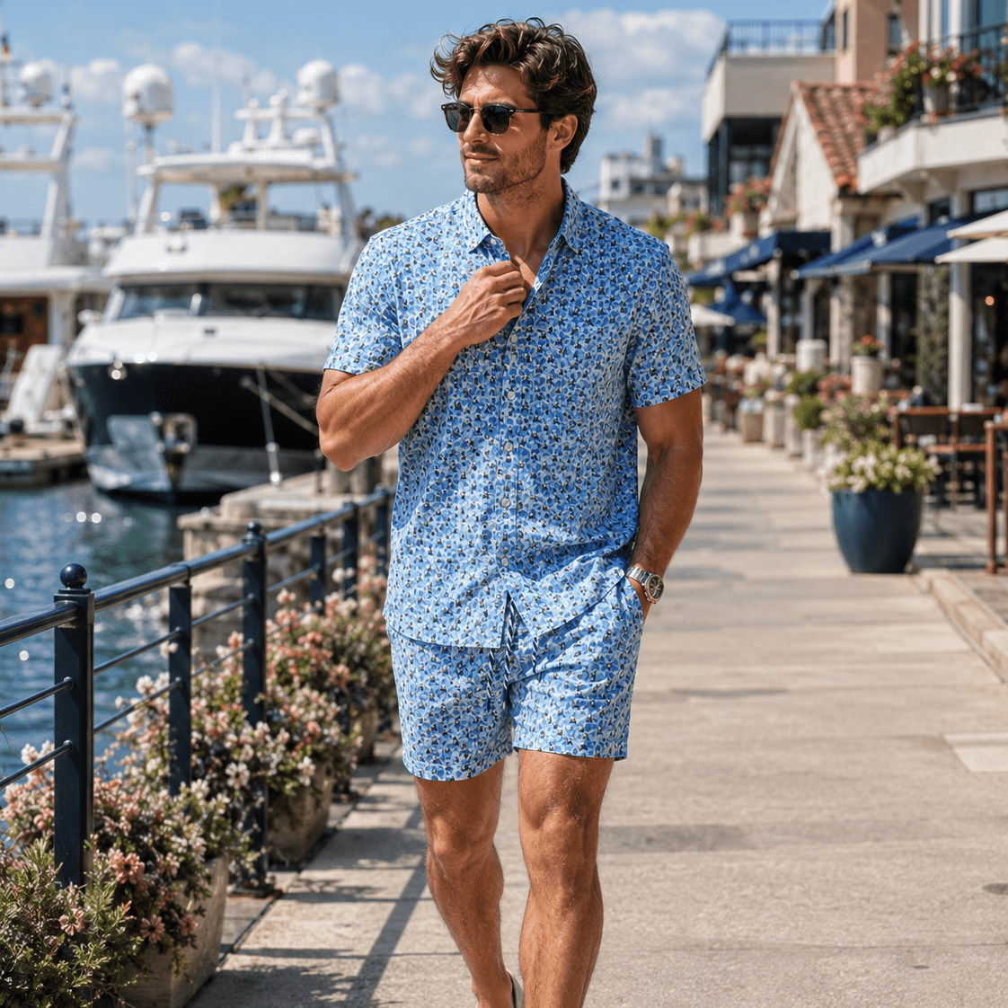 Water Skulls Swim Trunks - Buoy & Boat - Swim Trunks - Blue