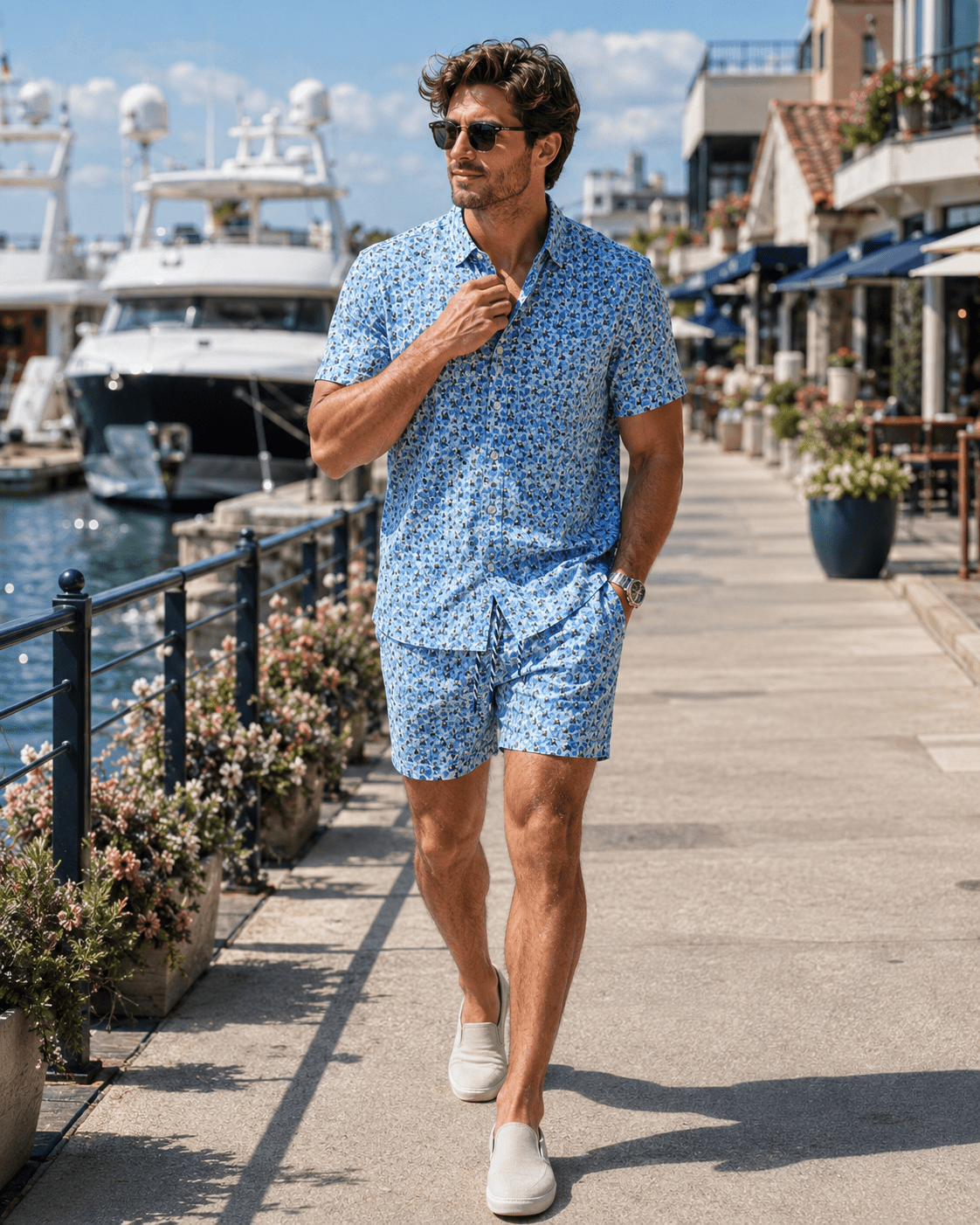 Water Skulls Woven Shirt - Buoy & Boat - BuoyBoat - Blue