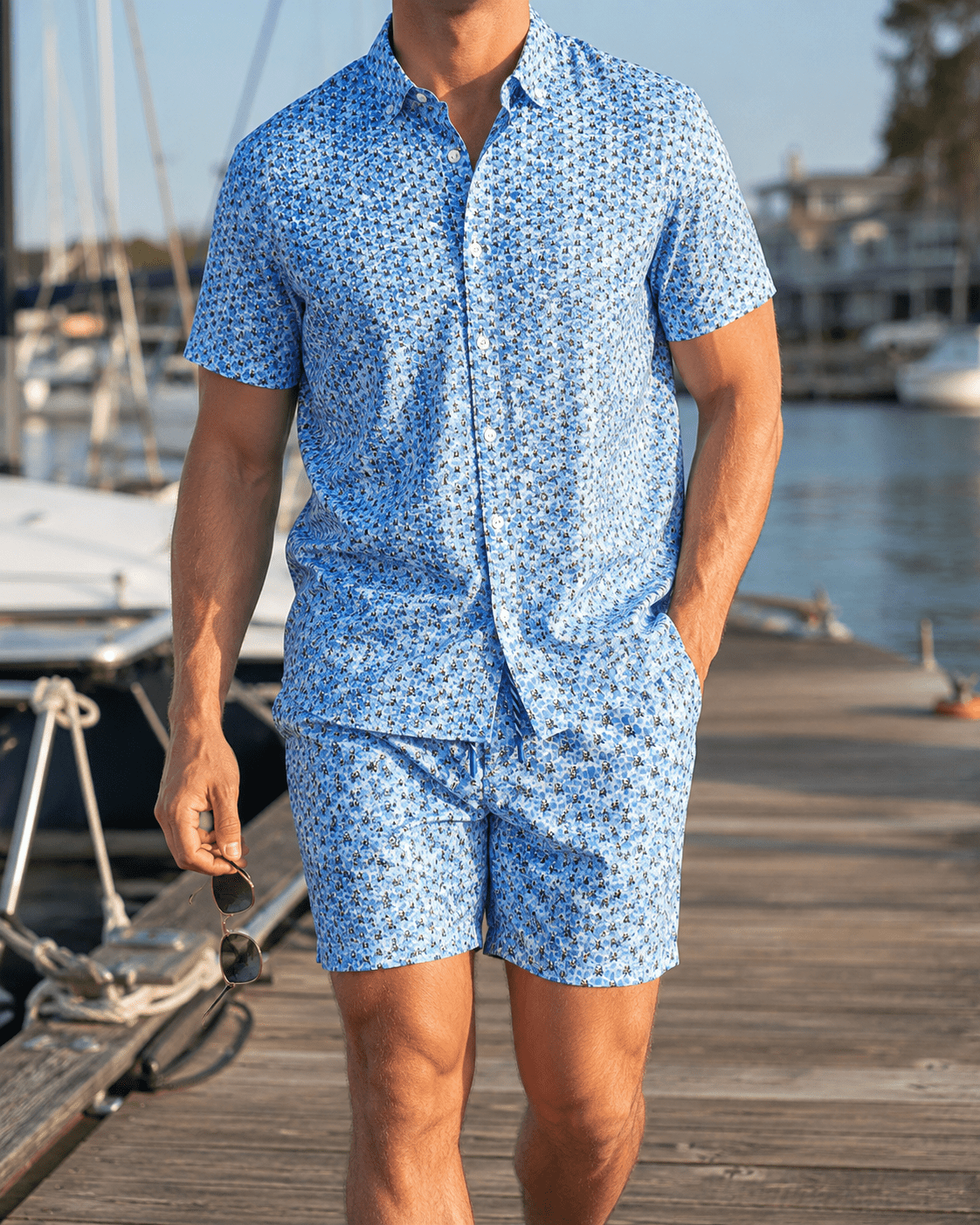 Water Skulls Woven Shirt - Buoy & Boat - BuoyBoat - Blue