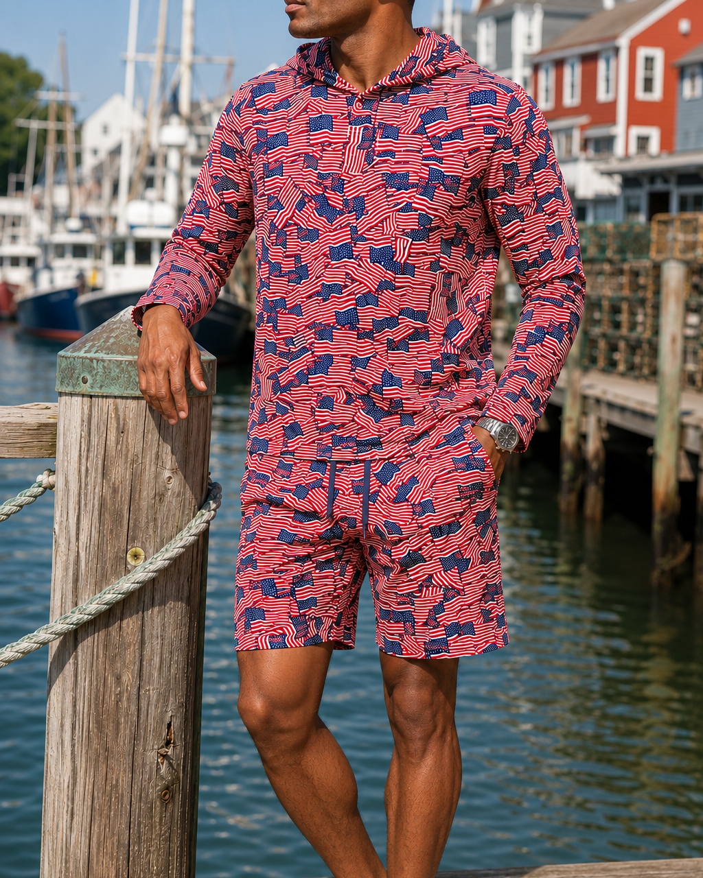 American Flag Cabana Set
