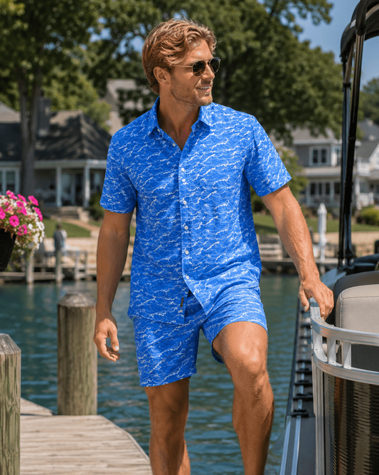 Tidal Cabana Set - Blue - Buoy & Boat - Cabana Set - XL