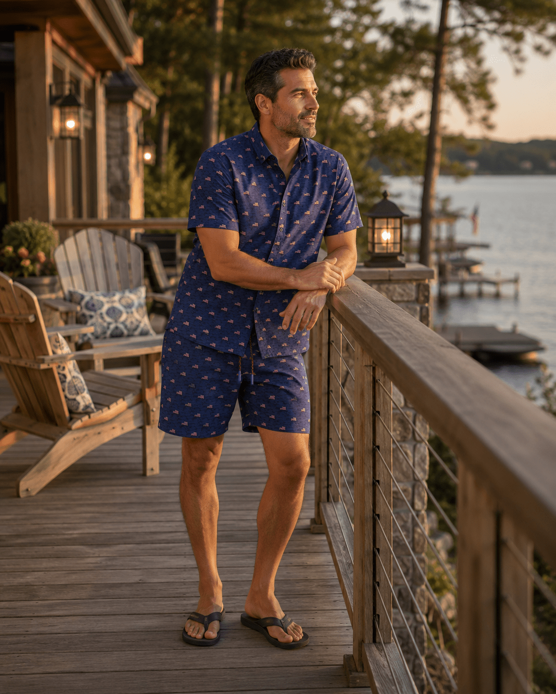 Flag Sea Swim Trunks - Navy - Buoy & Boat - Swim Trunks - Navy