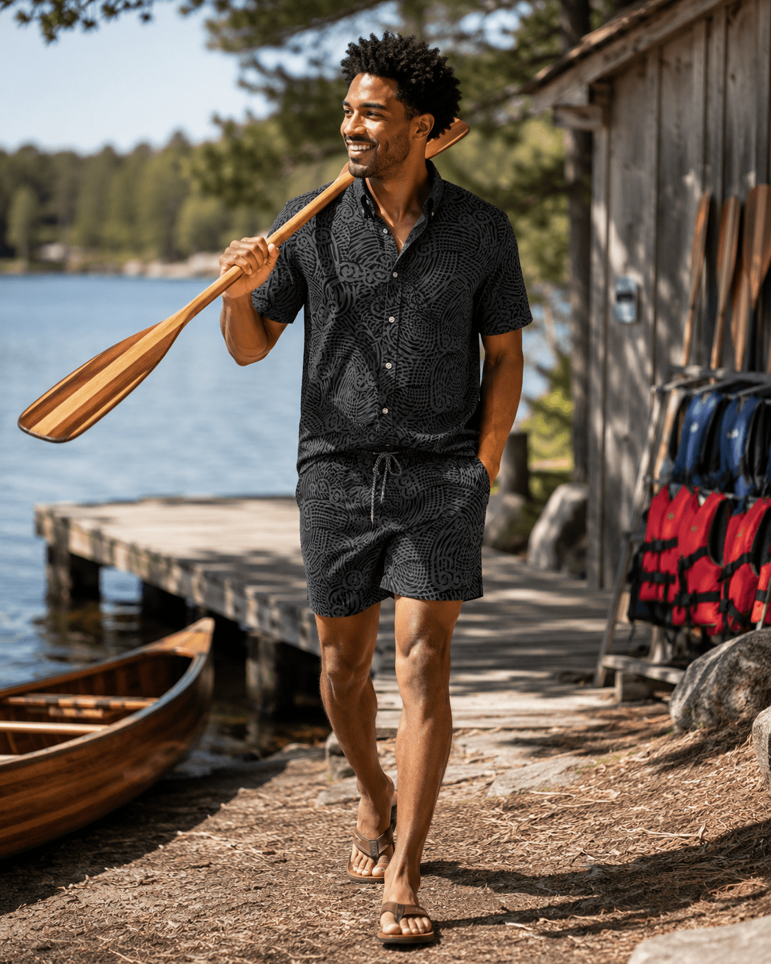 Ripcurl Woven Shirt - Black - Buoy & Boat - Short Sleeve Performance Button Down - Black