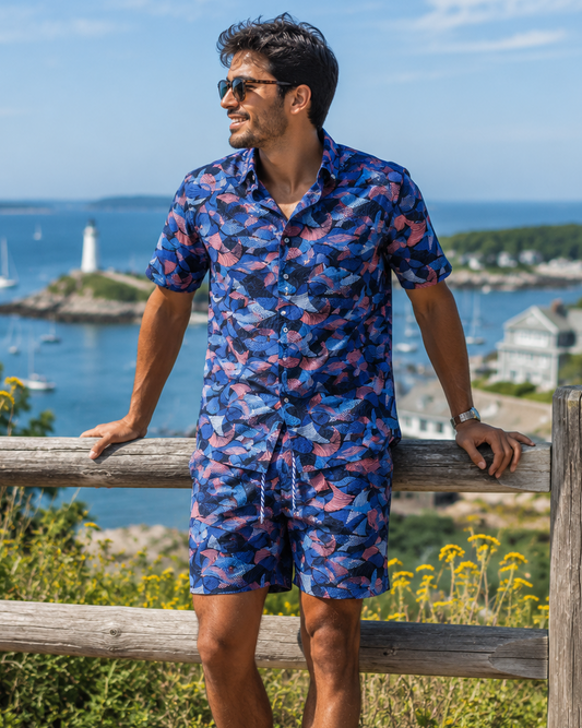 Leaves Layers Cabana Set - Navy - Buoy & Boat - Cabana Set - M