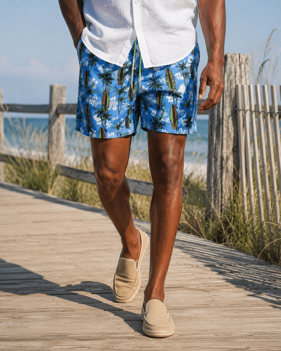 Tropical Surf Swim Trunks - Blue - Buoy & Boat - Swim Trunks - Blue