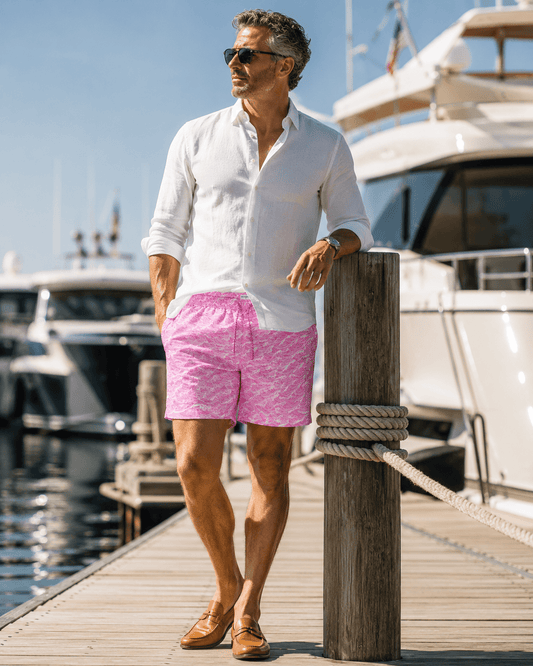 Tidal Swim Trunks - Pink - Buoy & Boat - Swim Trunks - Pink