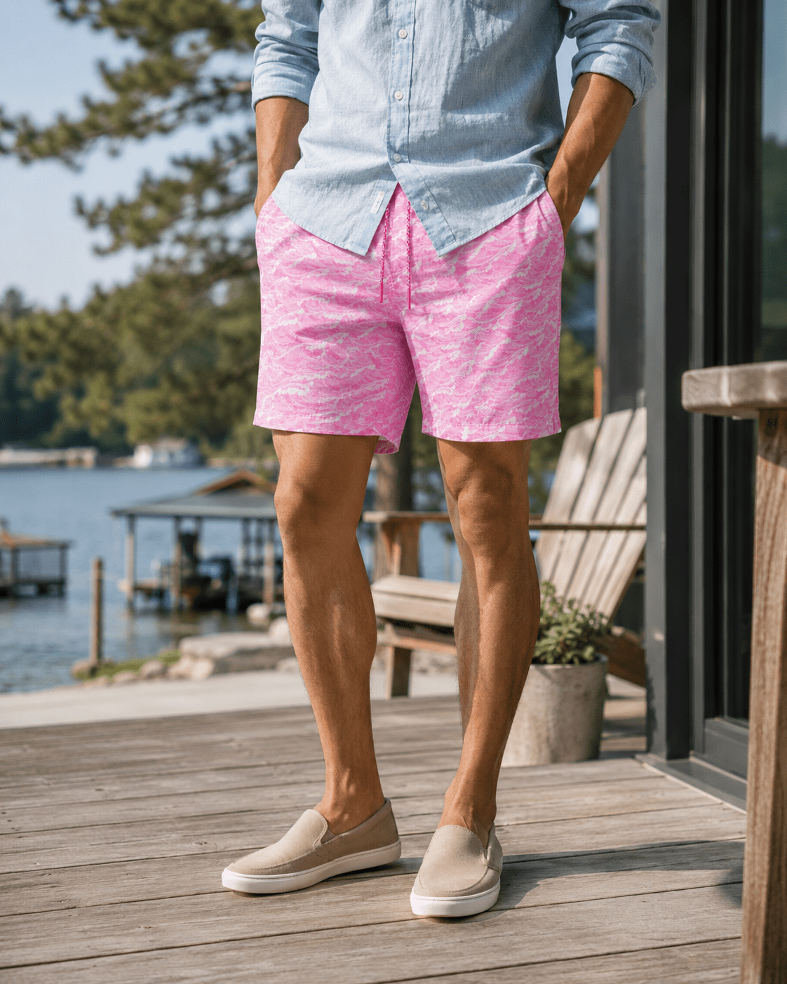 Tidal Swim Trunks - Pink - Buoy & Boat - Swim Trunks - Pink