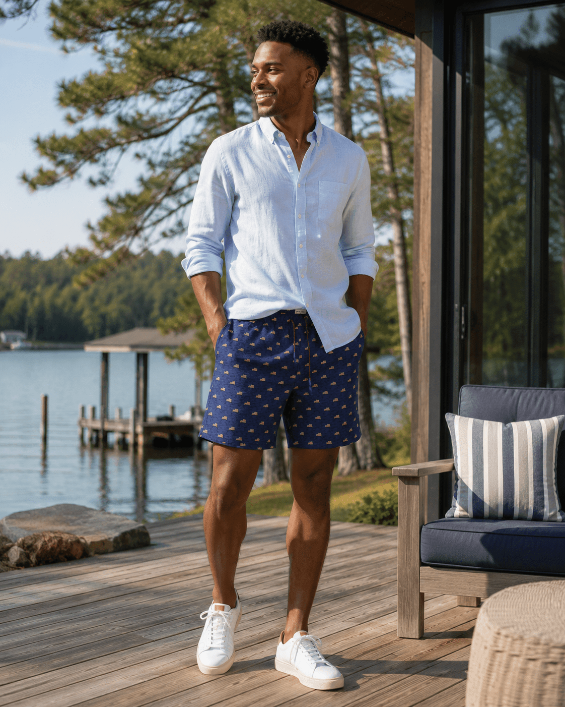 Flag Sea Swim Trunks - Navy - Buoy & Boat - Swim Trunks - Navy