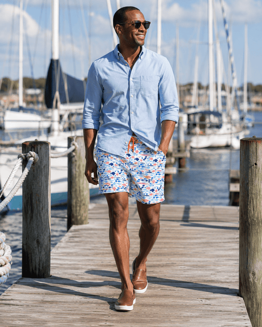 Shoalmates Boardshorts - Buoy & Boat - Swim Trunks - Blue