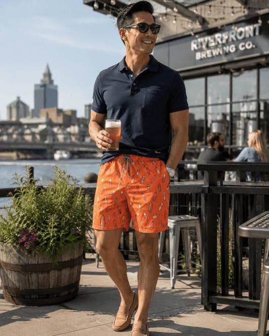 Surf Toss Boardshorts - Coral - Buoy & Boat - Swim Trunks - Coral