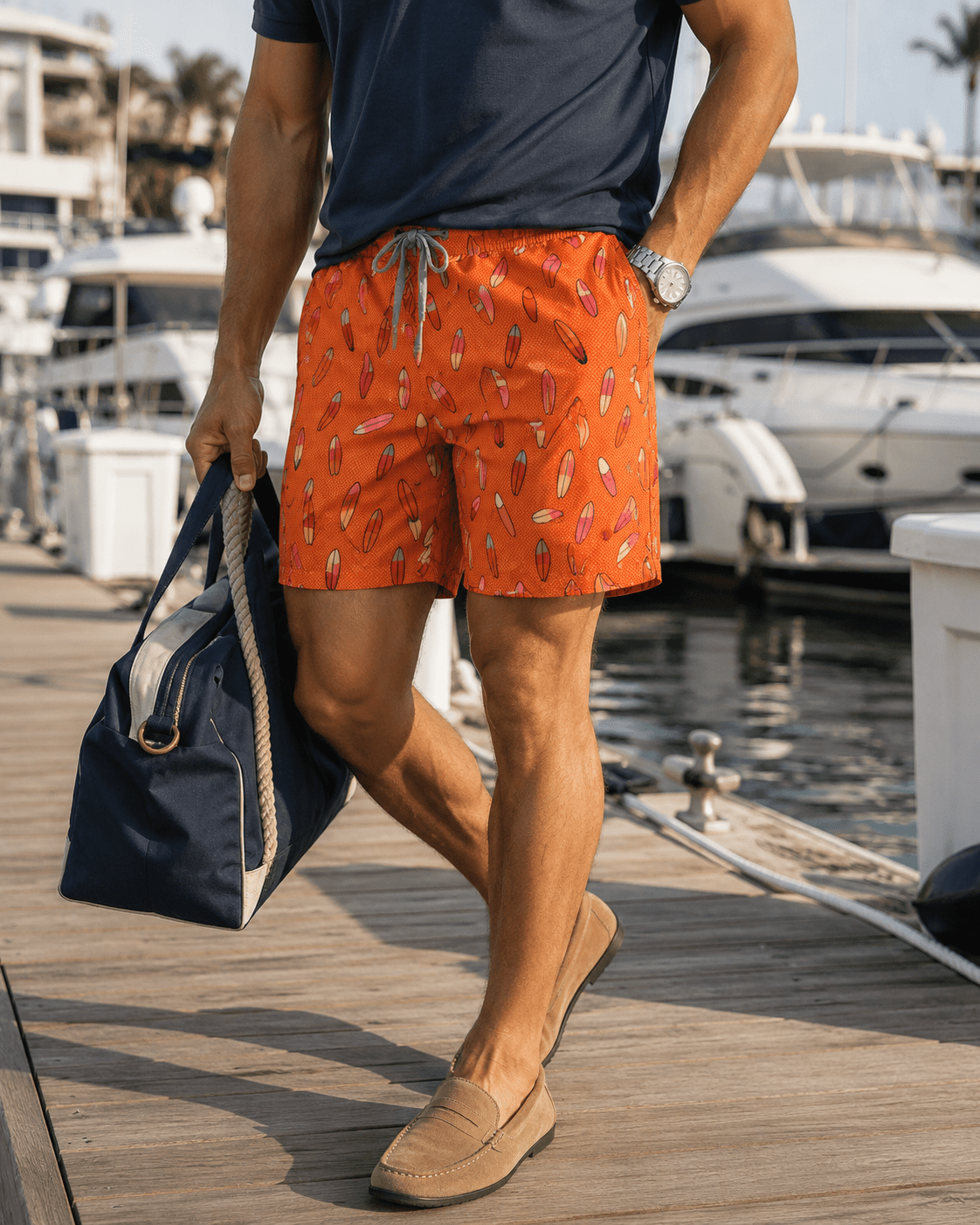 Surf Toss Boardshorts - Coral - Buoy & Boat - Swim Trunks - Coral