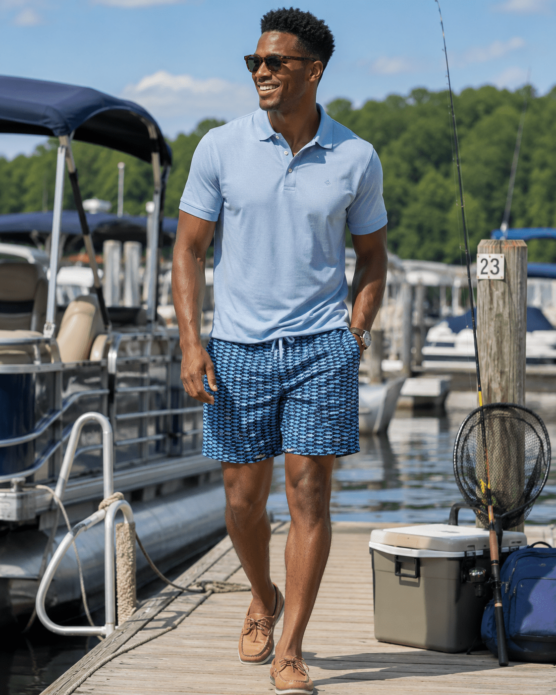 Tail to Tail Boardshorts - Navy - Buoy & Boat - Swim Trunks - Navy