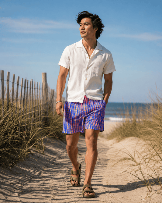 Tail to Tail Boardshorts - Blue - Buoy & Boat - Swim Trunks - Blue